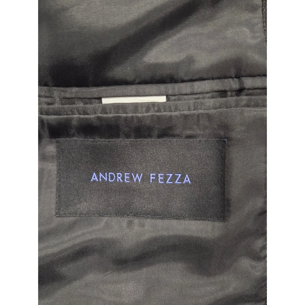 Andrew Fezza Macys Mens Grey‎ Glen Plaid Two Button Sport Coat